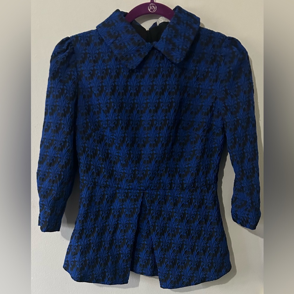 Gorgeous Chinese-Inspired Blue Patterned Women's Blazer